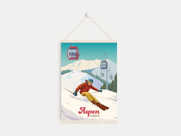 Aspen Colorado Ski Resort Travel Poster