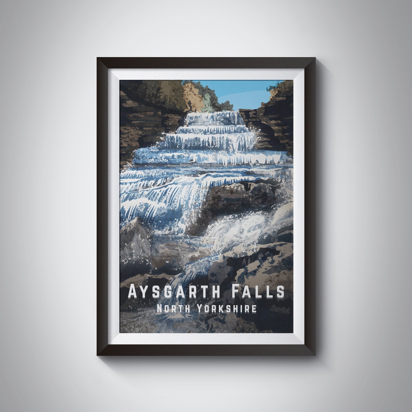 Aysgarth Falls North Yorkshire Travel Poster