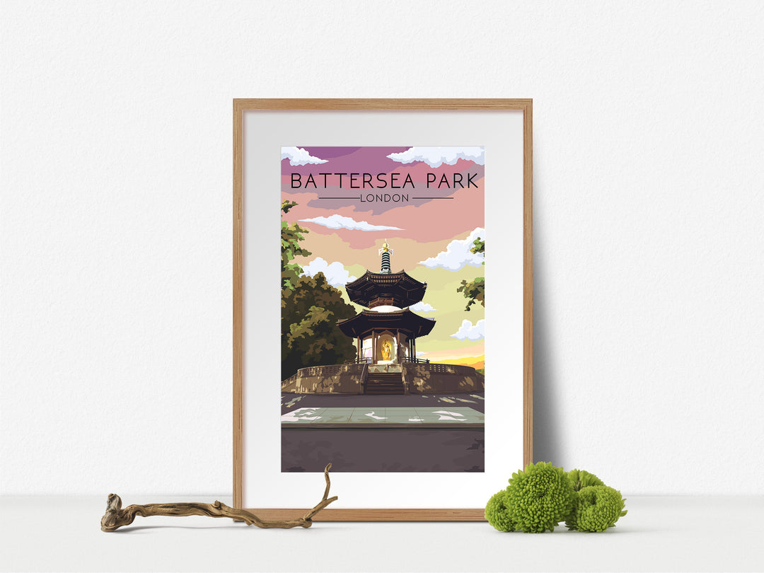 Battersea Park London Travel Poster