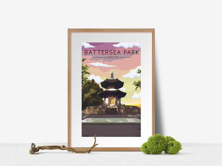 Battersea Park London Travel Poster