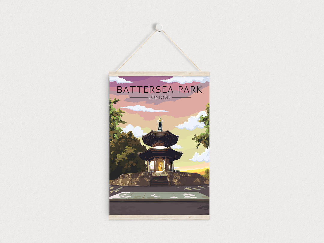 Battersea Park London Travel Poster