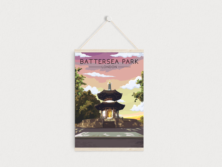 Battersea Park London Travel Poster