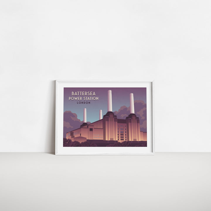 Battersea Power Station London Travel Poster