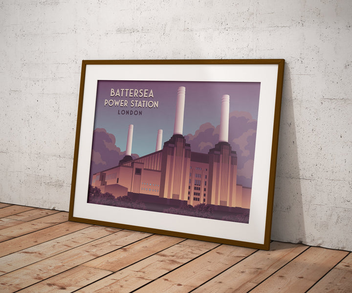 Battersea Power Station London Travel Poster