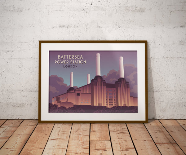 Battersea Power Station London Travel Poster