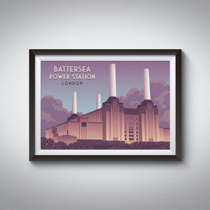 Battersea Power Station London Travel Poster