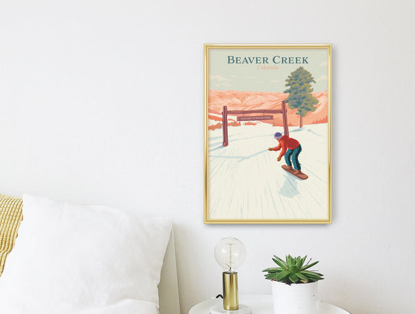 Beaver Creek Colorado Snowboarding Travel Poster