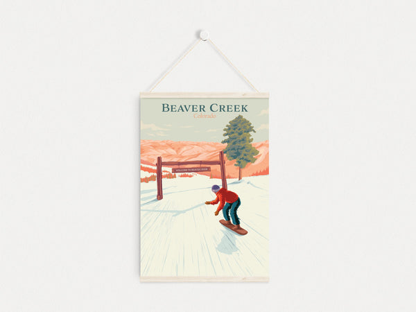 Beaver Creek Colorado Snowboarding Travel Poster