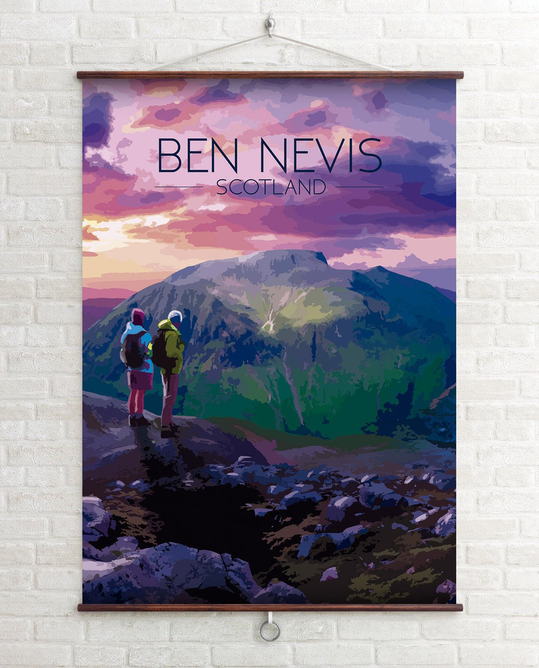 Ben Nevis, Scotland Travel Poster Night