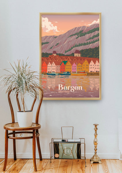 Bergen Norway Travel Poster