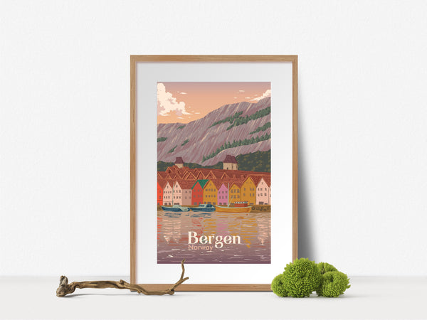 Bergen Norway Travel Poster