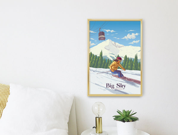 Big Sky Montana Ski Resort Travel Poster
