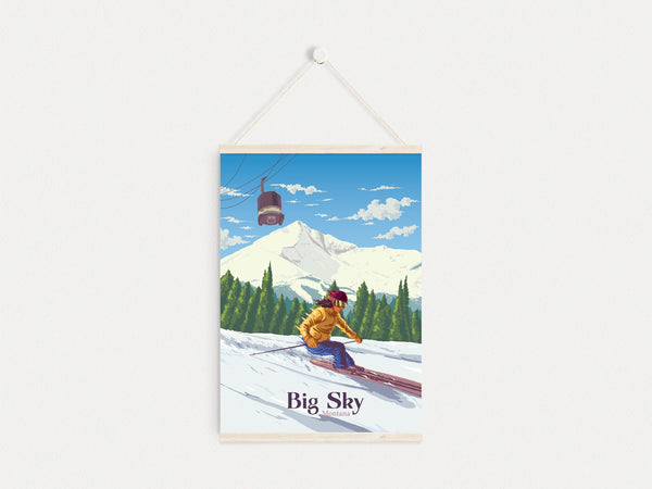Big Sky Montana Ski Resort Travel Poster