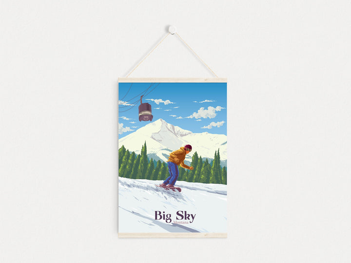 Big Sky Montana Snowboarding Travel Poster