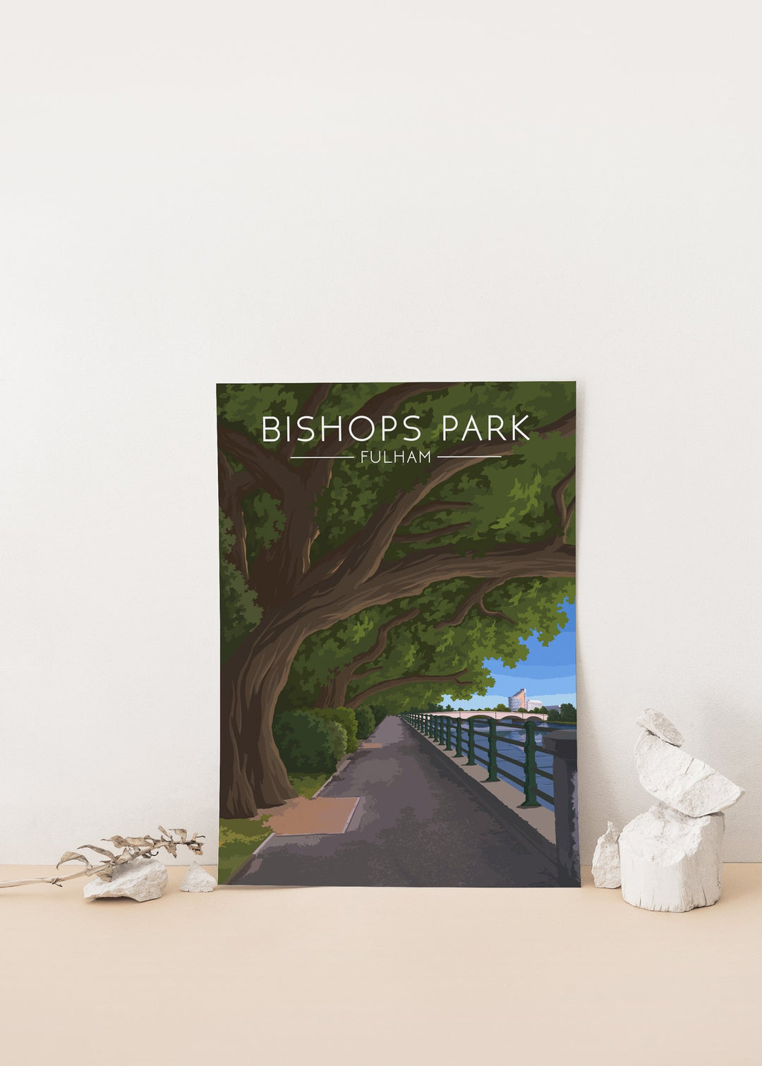 Bishops Park Fulham London Travel Poster