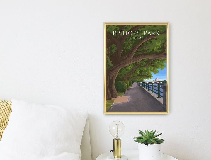 Bishops Park Fulham London Travel Poster