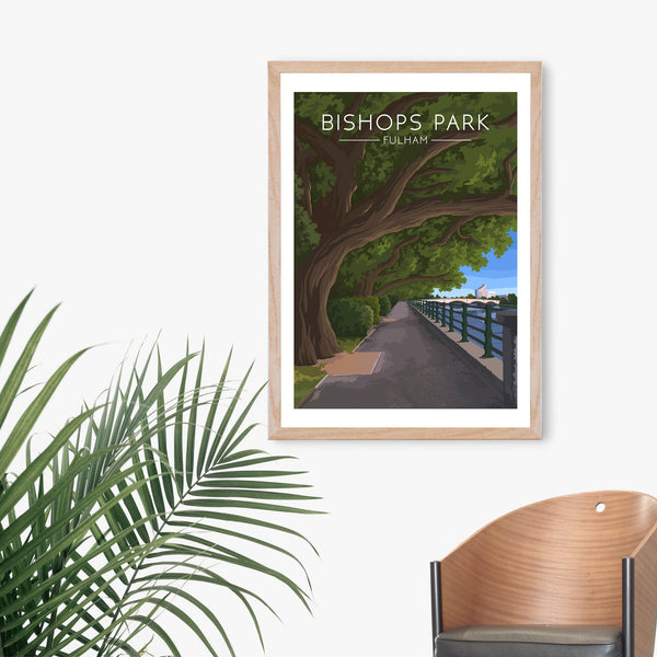 Bishops Park Fulham London Travel Poster