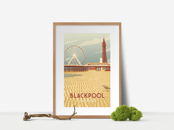 Blackpool Seaside Travel Poster