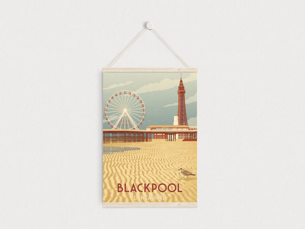 Blackpool Seaside Travel Poster