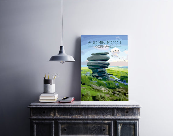 Bodmin Moor Print, Cornwall Travel Poster