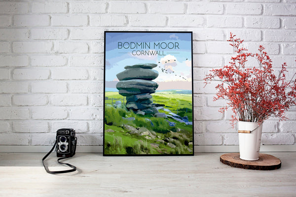 Bodmin Moor Print, Cornwall Travel Poster