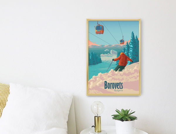 Borovets Bulgaria Ski Resort Travel Poster