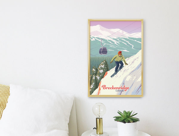 Breckenridge Colorado Snowboarding Travel Poster