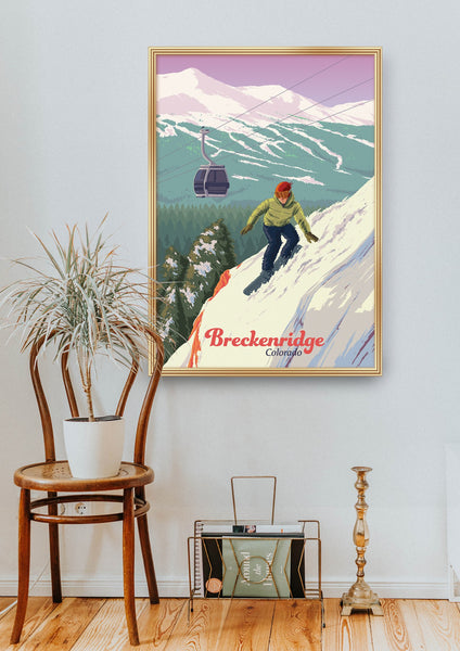 Breckenridge Colorado Snowboarding Travel Poster