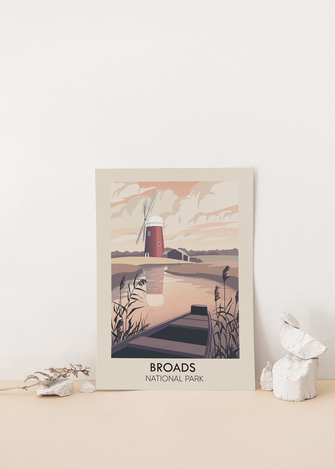 Broads National Park Modern Travel Poster