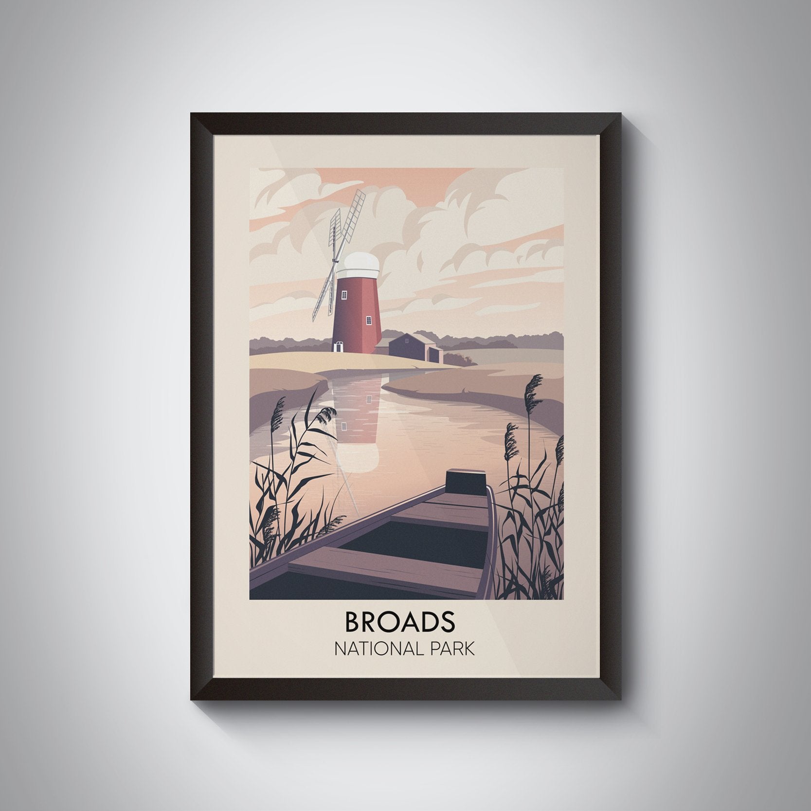 Broads National Park Modern Travel Poster
