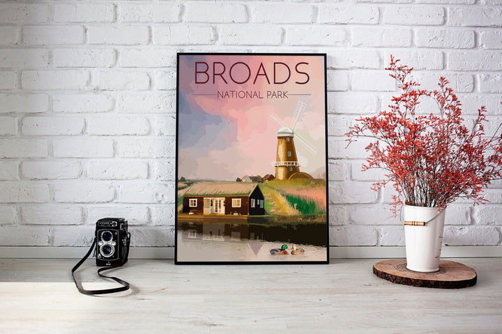 Broads National Park Travel Poster