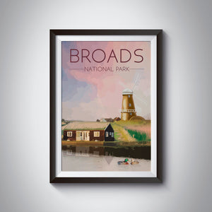 Broads National Park Travel Poster