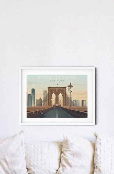 Brooklyn Bridge New York Travel Poster