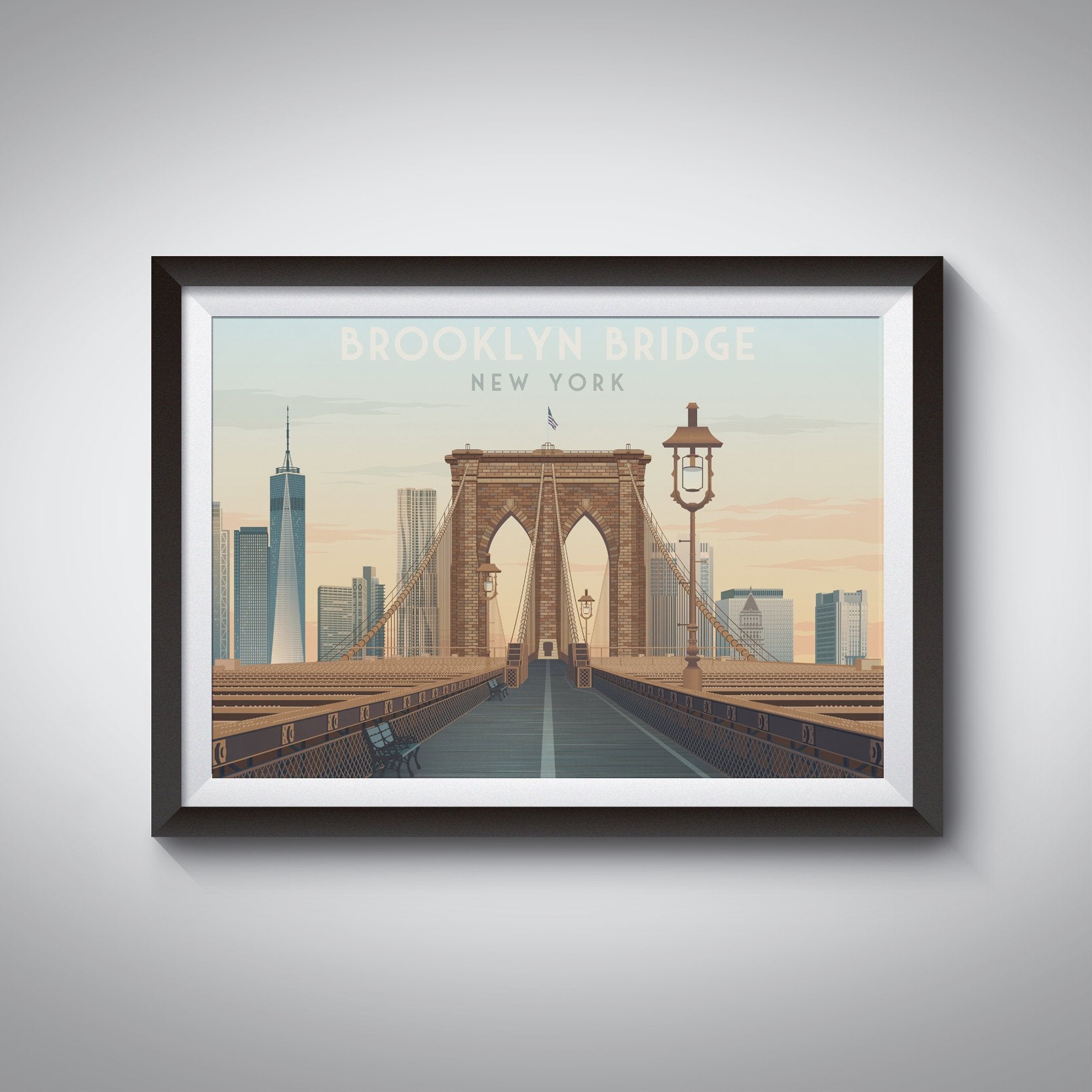 Brooklyn Bridge New York Travel Poster