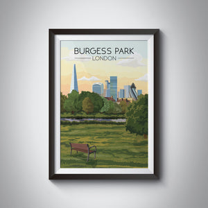 Burgess Park London Travel Poster
