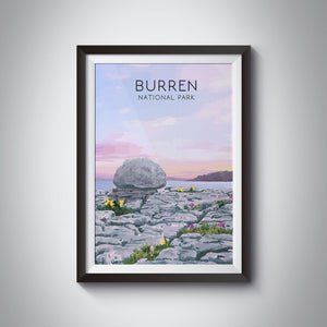 Burren National Park Ireland Travel Poster