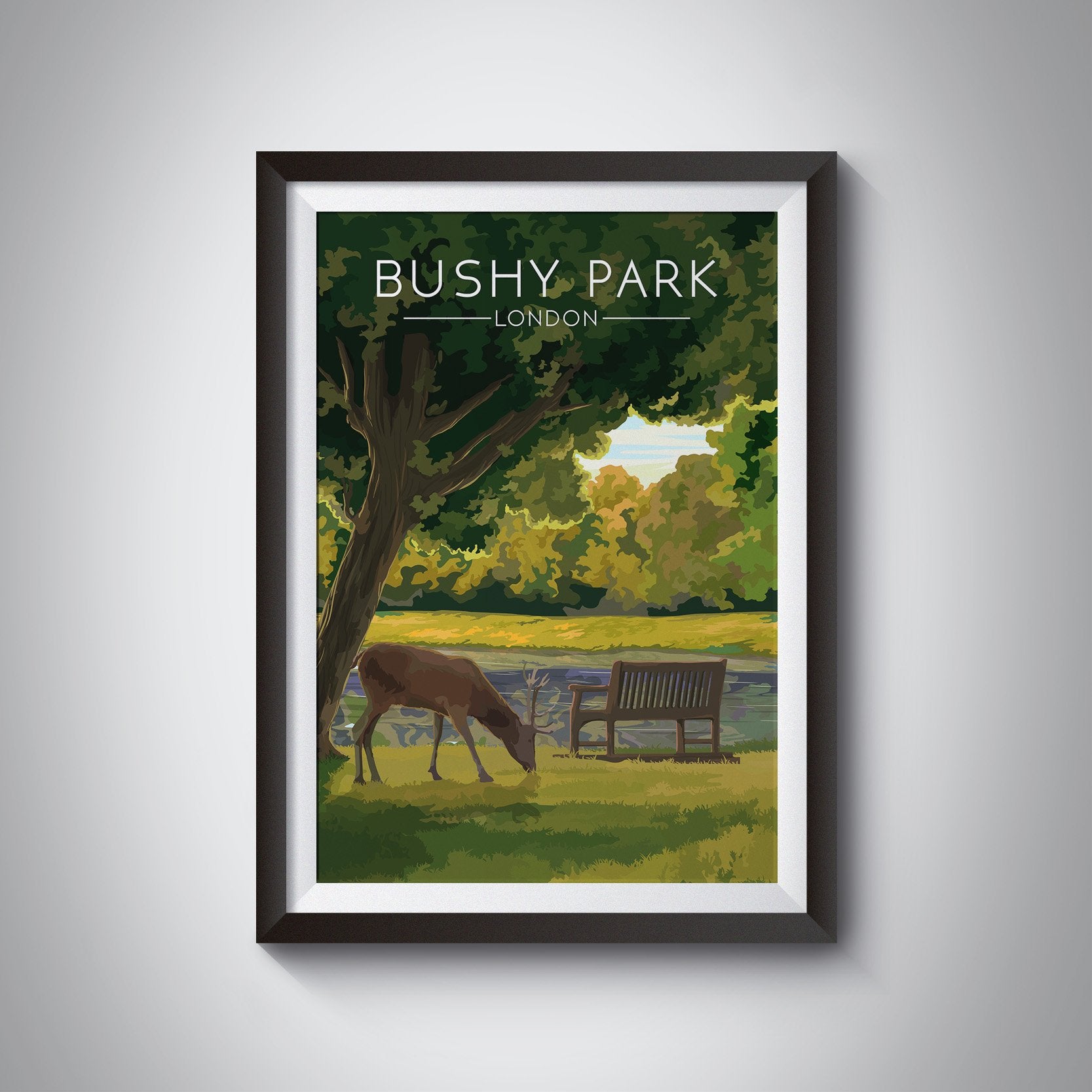 Bushy Park London Travel Poster