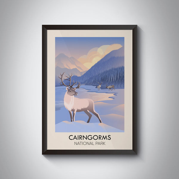 Cairngorms National Park Scotland Modern Travel Poster