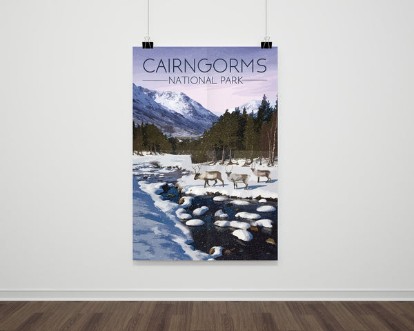 Cairngorms National Park Scotland Travel Poster