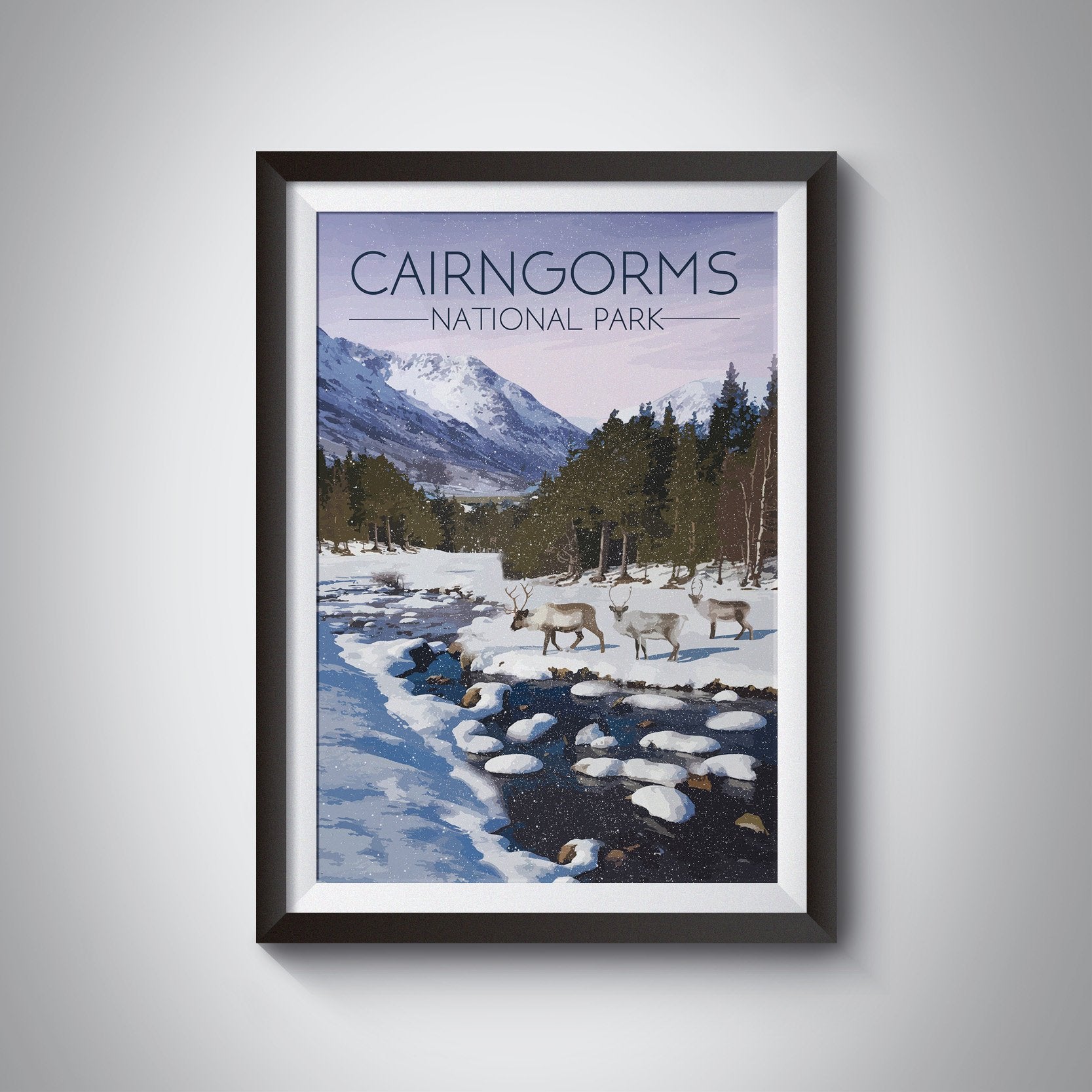 Cairngorms National Park Scotland Travel Poster