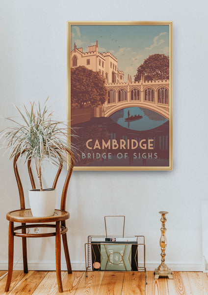 Cambridge Bridge Of Sighs Travel Poster
