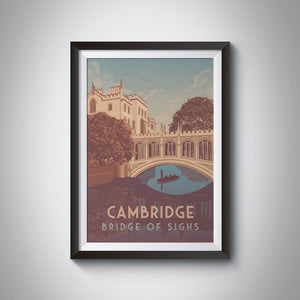 Cambridge Bridge Of Sighs Travel Poster