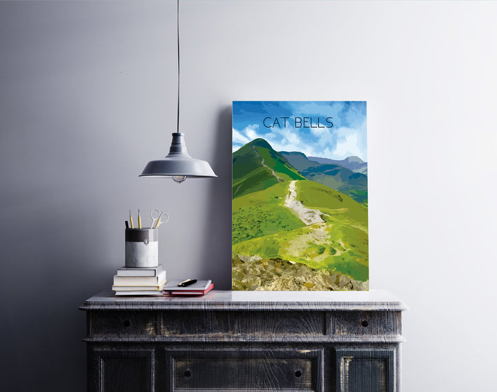 Cat Bells Lake District Travel Poster