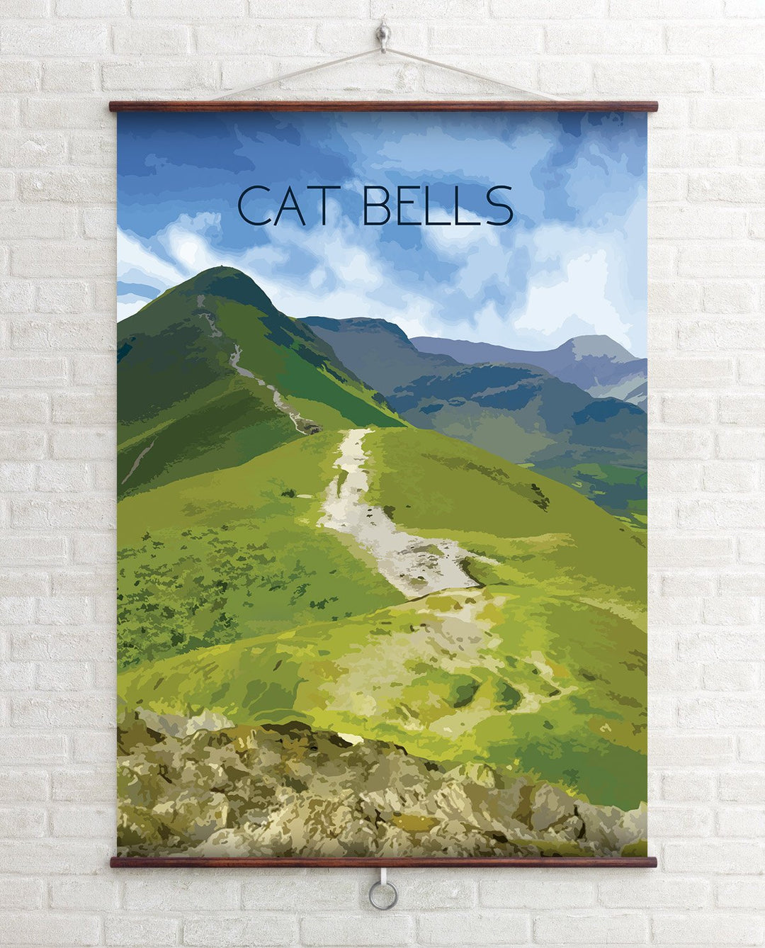 Cat Bells Lake District Travel Poster