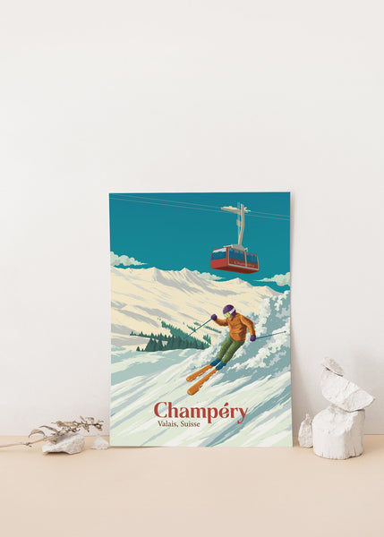 Champery Ski Resort Travel Poster