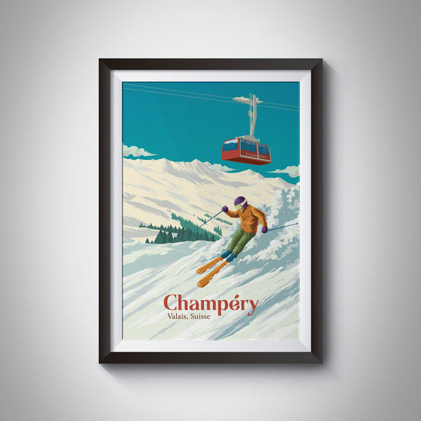 Champery Ski Resort Travel Poster