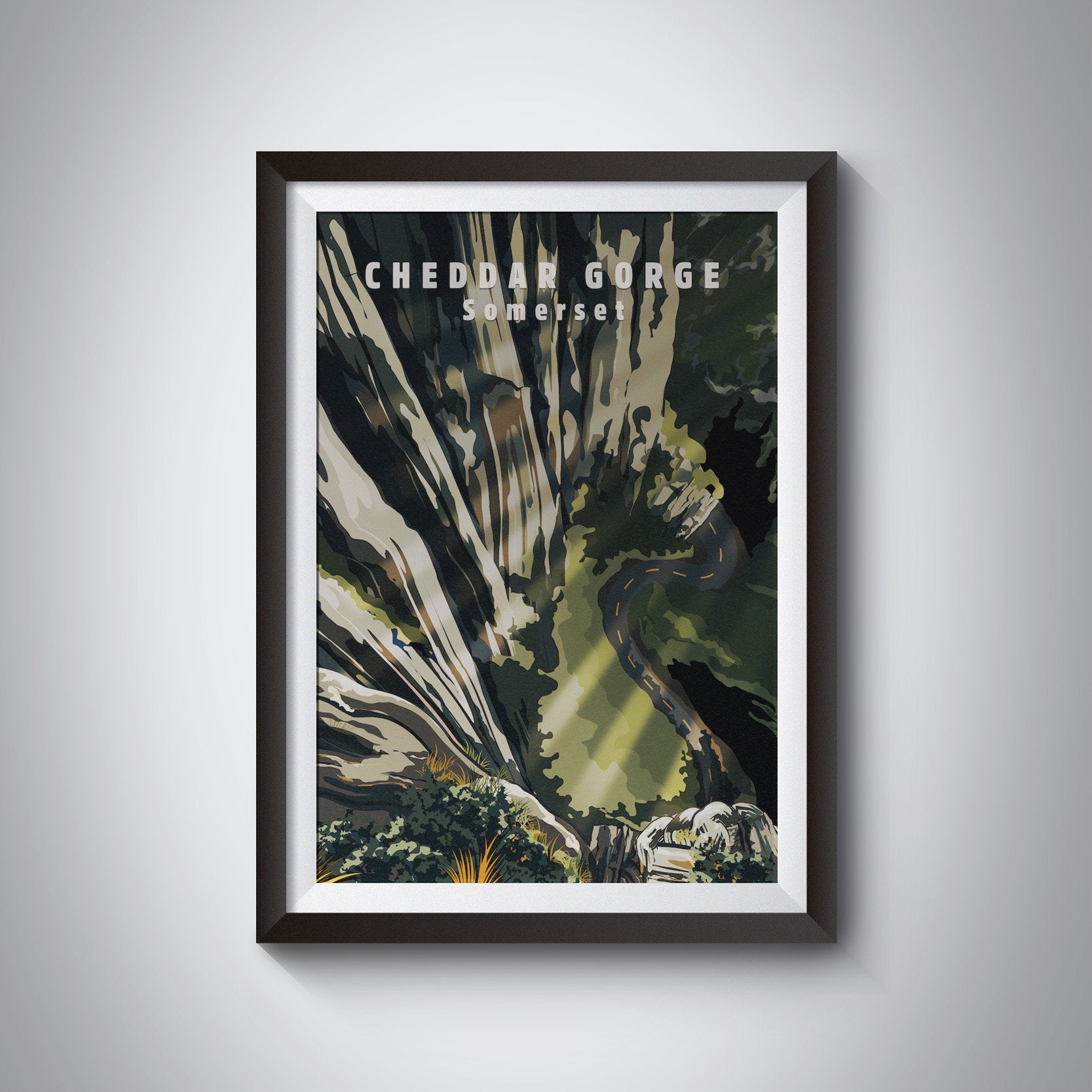 Cheddar Gorge Somerset Travel Poster