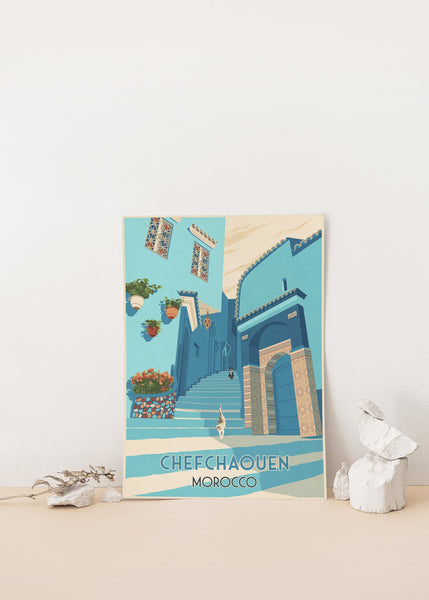 Chefchaouen Morocco Travel Poster