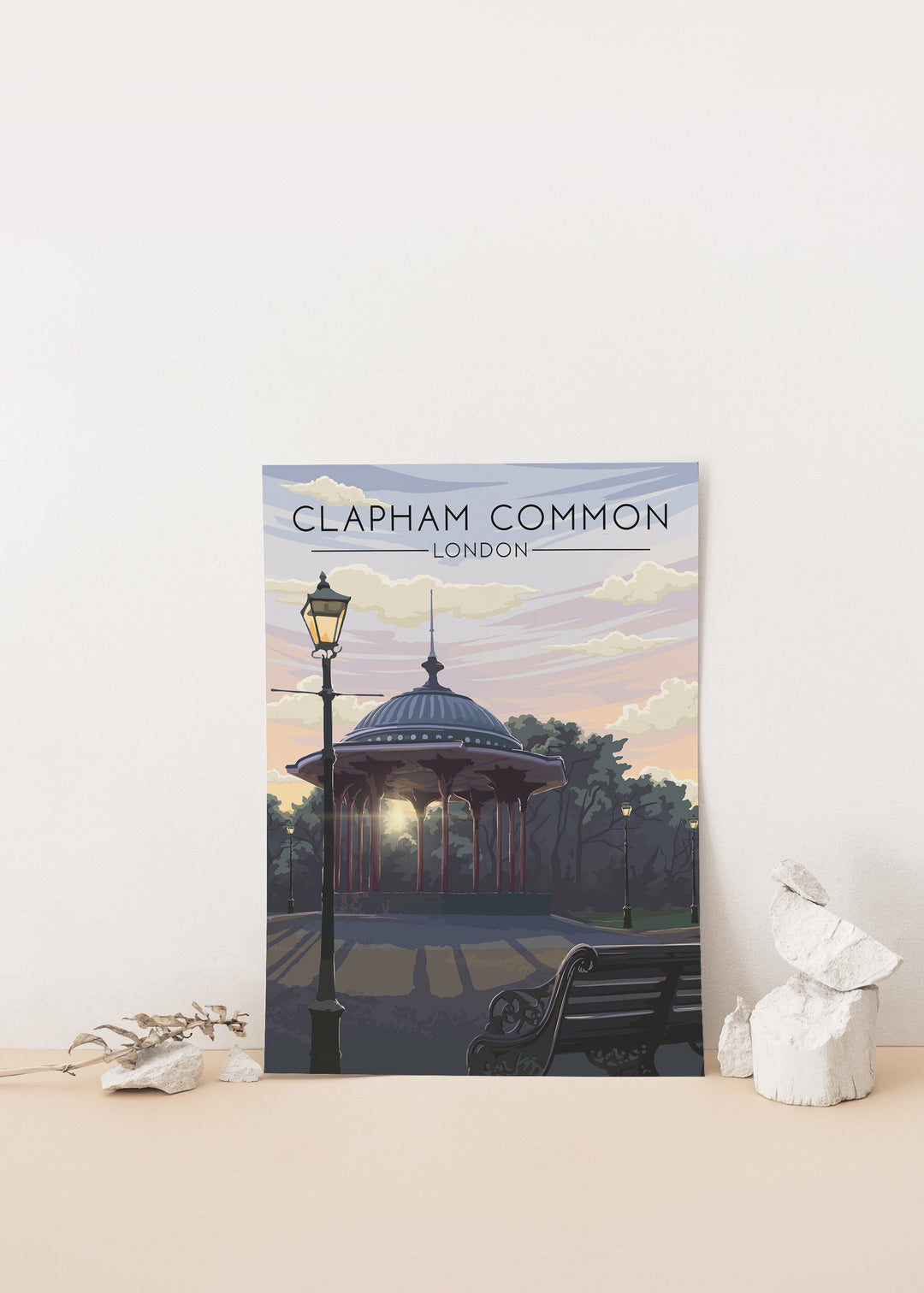 Clapham Common London Travel Poster