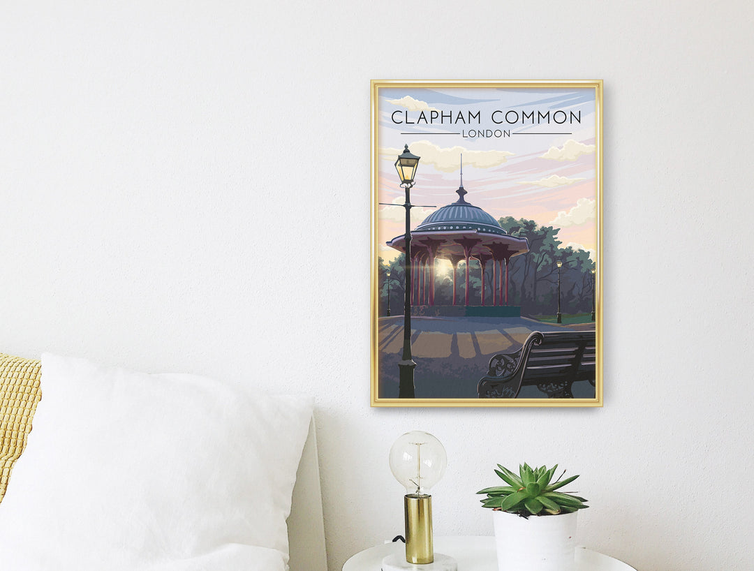 Clapham Common London Travel Poster